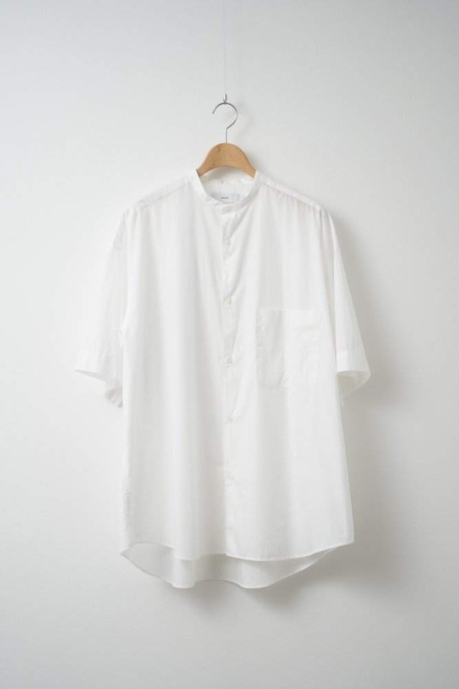 Broad S/S Oversized Band Collar Shirt(WHITE)