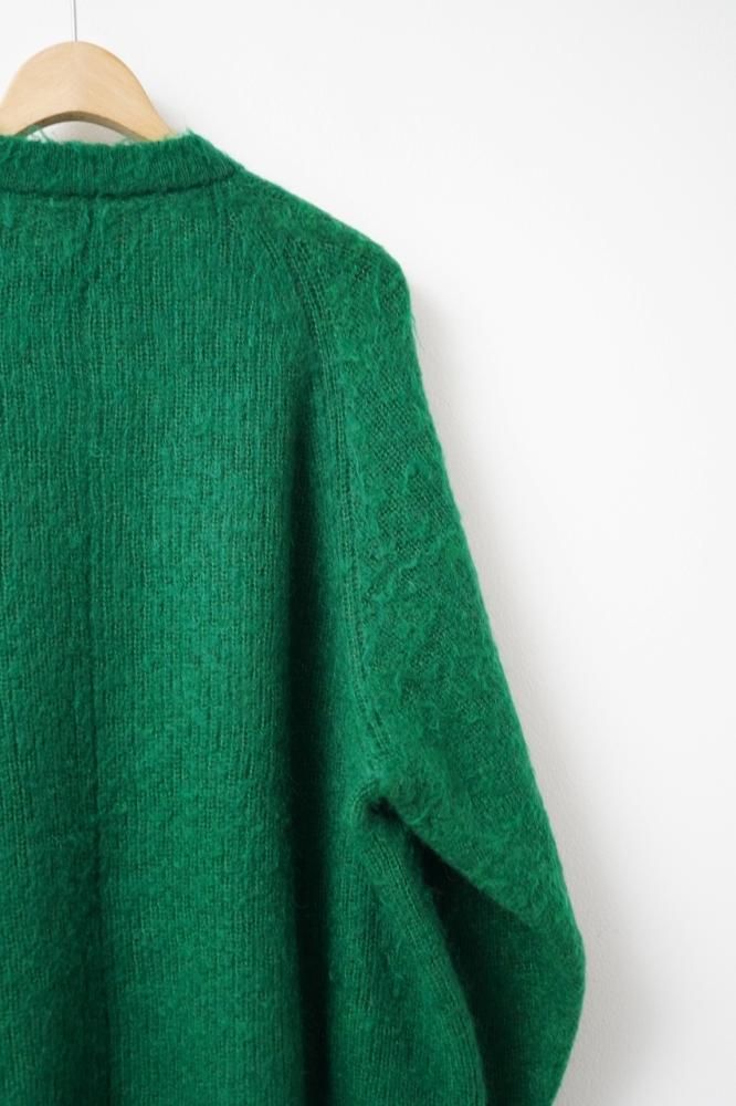 KID MOHAIR KNIT CARDIGAN(GREEN) - H-L