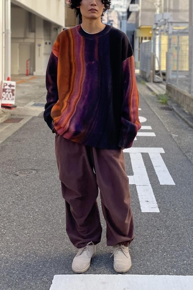 トップス stein EXTRA FINE LAMBS PRINTED KNIT LS stein / シュタイン】EXTRA FINE LAMBS PRINTED KNIT LS - BLUE