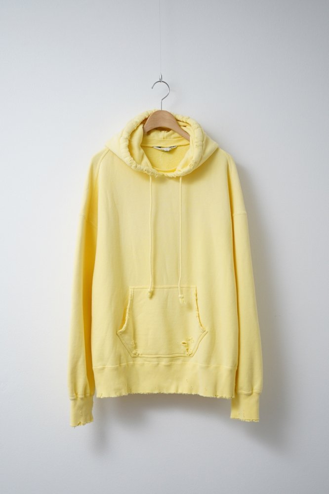 DYED DAMEGE HOODIE(YELLOW)