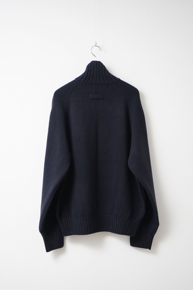 EX FINE LAMBS LOOSE HIGH NECK KNIT LS(DARK NAVY) - H-L