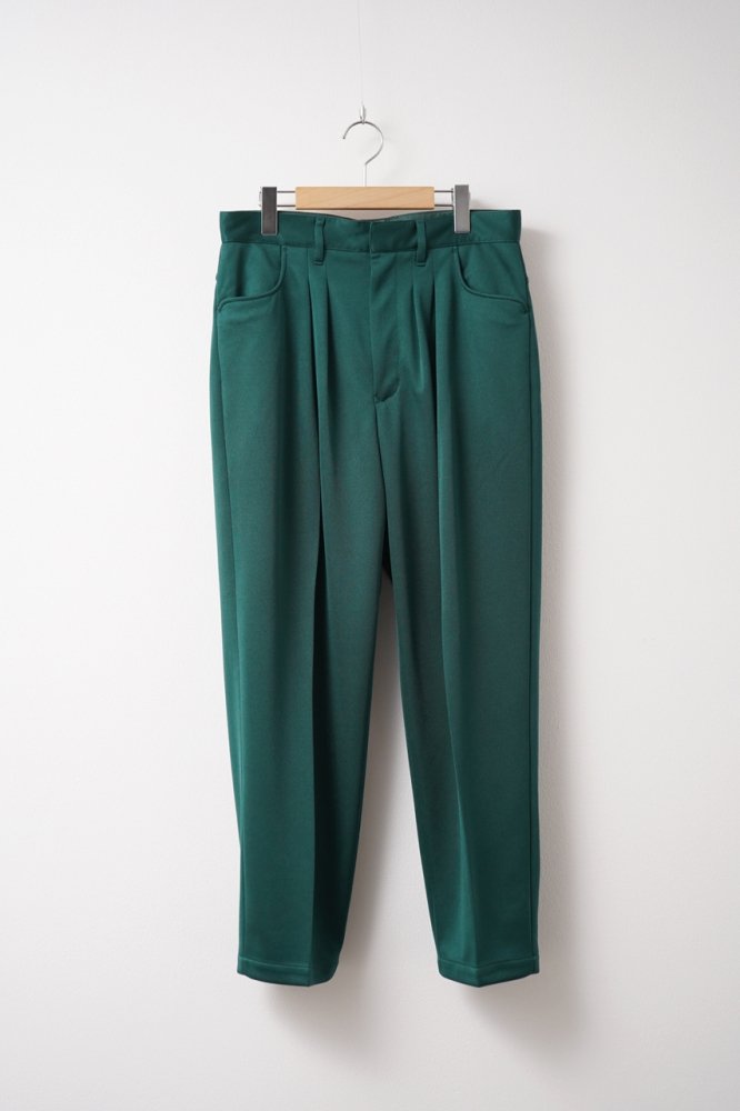 Two Tuck Wide Tapered Pants -Jersey-(GREEN)