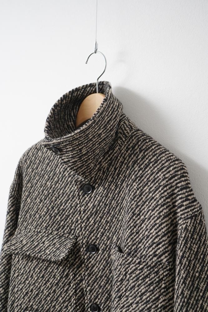 WOOL NEP TWEED COVERALL JACKET(BEIGE) - H-L WOOL NEP TWEED COVERALL JACKET(BEIGE) - H-L