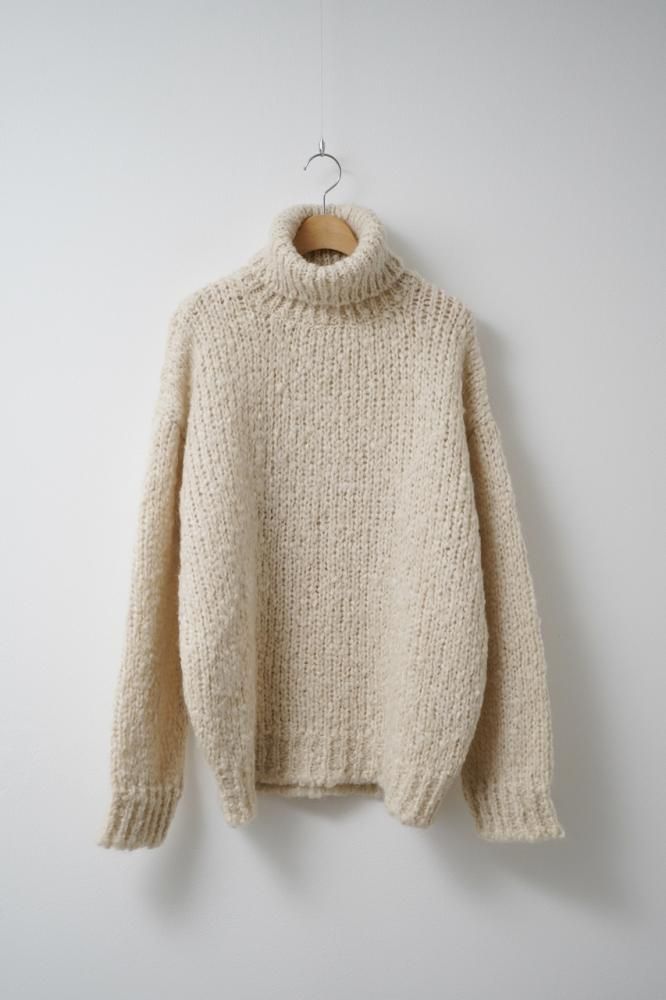 MOHAIR WOOL LOOSE KNIT TURTLE NECK LS(OFF) - H-L