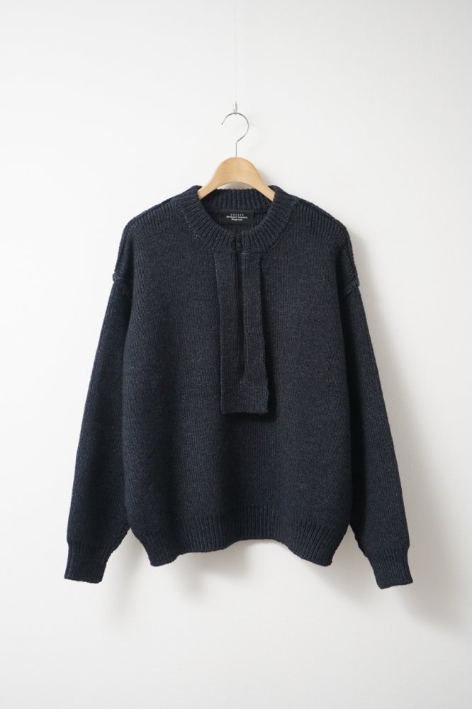 US2365 - Zip Pull Over Knit(CHARCOAL)