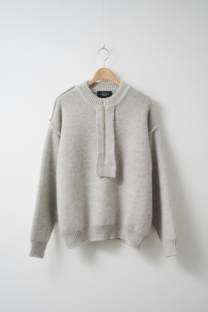 US2365 - Zip Pull Over Knit(OATMEAL)