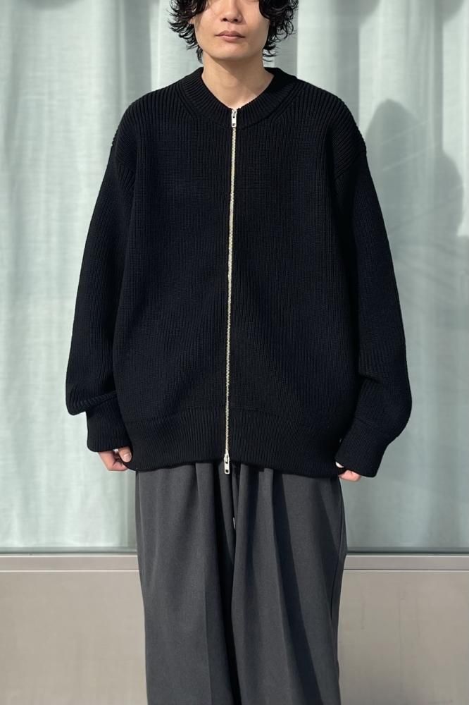 OVERSIZED DRIVERS KNIT ZIP JACKET(BLACK) - H-L OVERSIZED DRIVERS KNIT ZIP JACKET(BLACK) - H-L