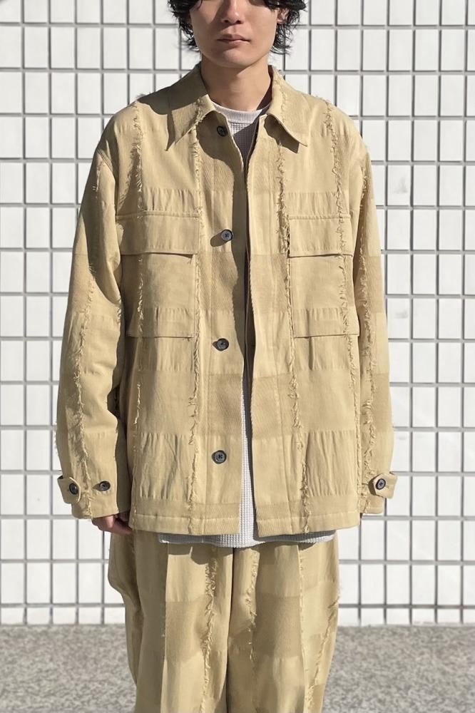 YOKE BLOCK-JACQUARD UTILITY JACKET サイズ2 YOKE BLOCK-JACQUARD UTILITY JACKET サイズ2