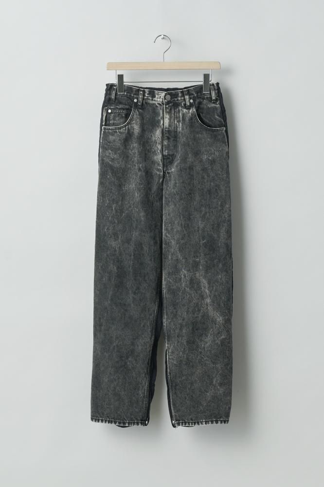 NYLON COMBINATION CHEMICAL BLEACHED DENIM(BLACK) - H-L NYLON COMBINATION CHEMICAL BLEACHED DENIM(BLACK) - H-L