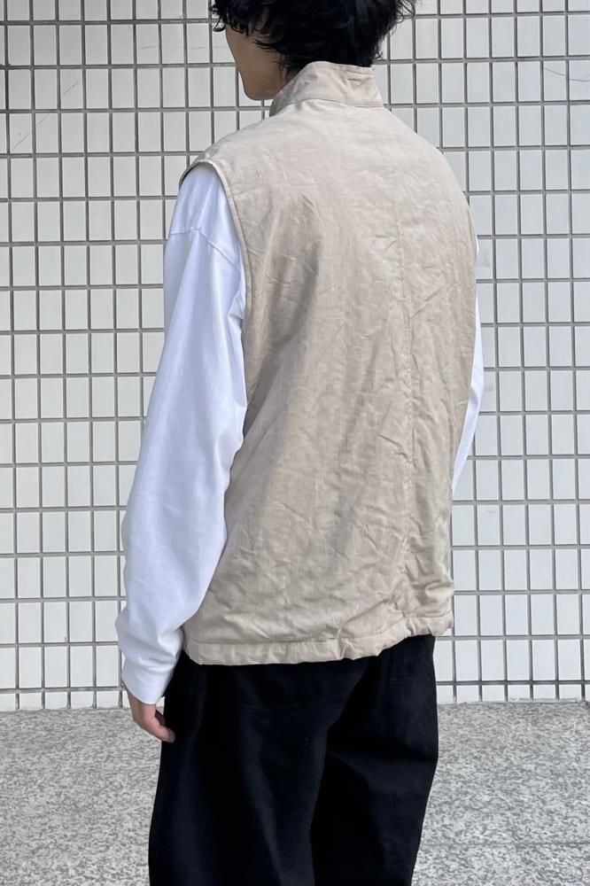HIGH COUNT WOOL POPLIN VEST(TOP BEIGE) - H-L HIGH COUNT WOOL POPLIN VEST(TOP BEIGE) - H-L
