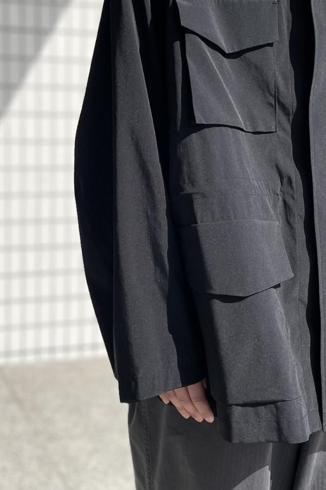 Dull Poplin Military Jacket(BLACK) - H-L