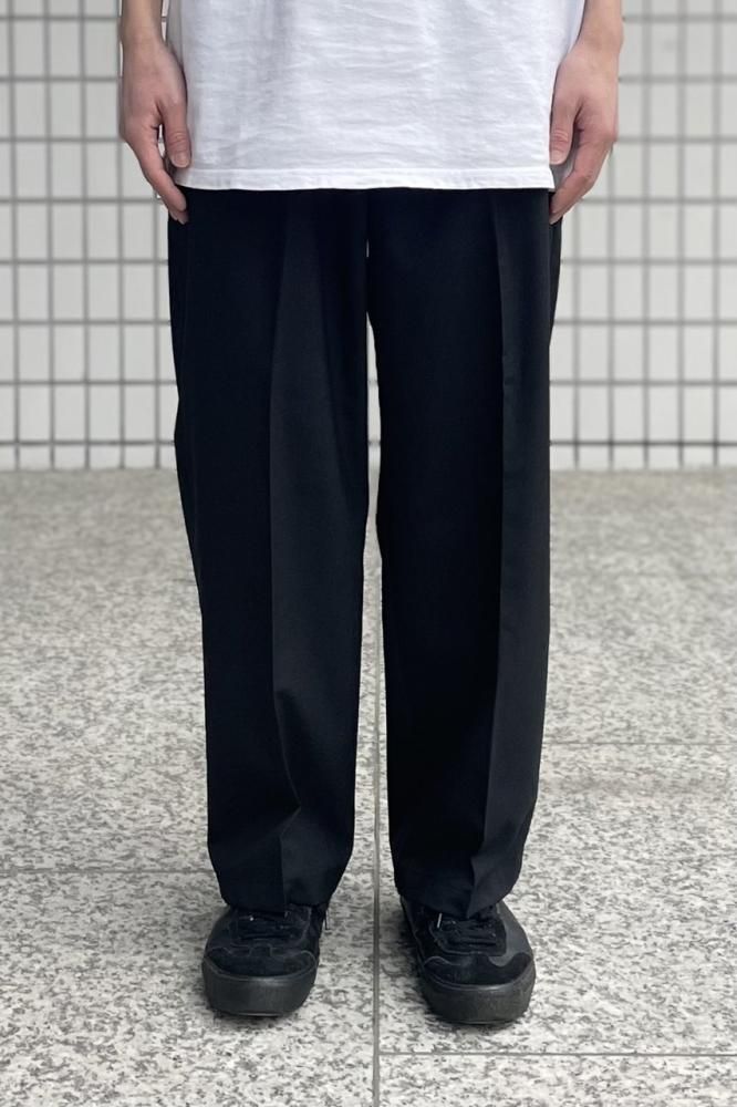 Easy Wide Tapered Pants -WOOL TROPICAL-(CHARCOAL) - H-L Easy Wide Tapered Pants -WOOL TROPICAL-(CHARCOAL) - H-L