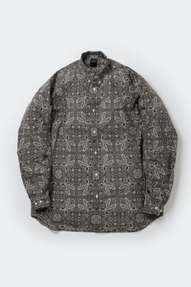 daiwa pier39 ペイズリー　ブラウン　S TECH BUTTON DOWN SHIRTS L/S PAISLEY(BROWN) - H-L