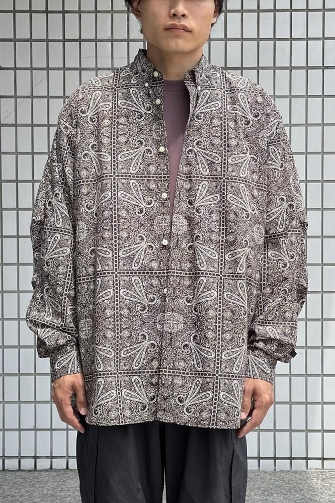 daiwa pier39 ペイズリー　ブラウン　S TECH BUTTON DOWN SHIRTS L/S PAISLEY(BROWN) - H-L