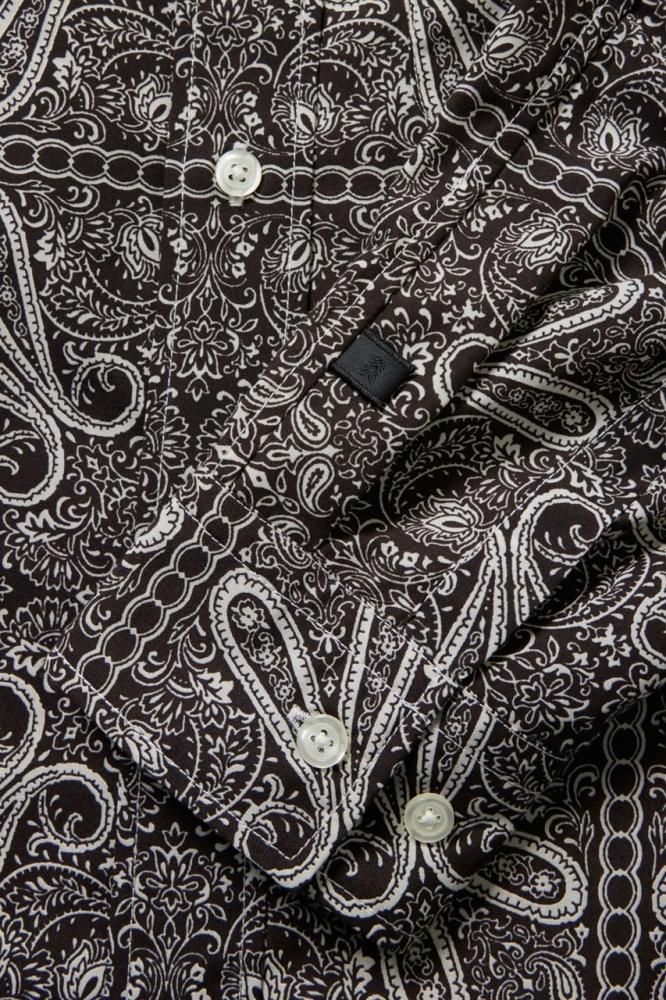 TECH BUTTON DOWN SHIRTS L/S PAISLEY(BROWN) - H-L