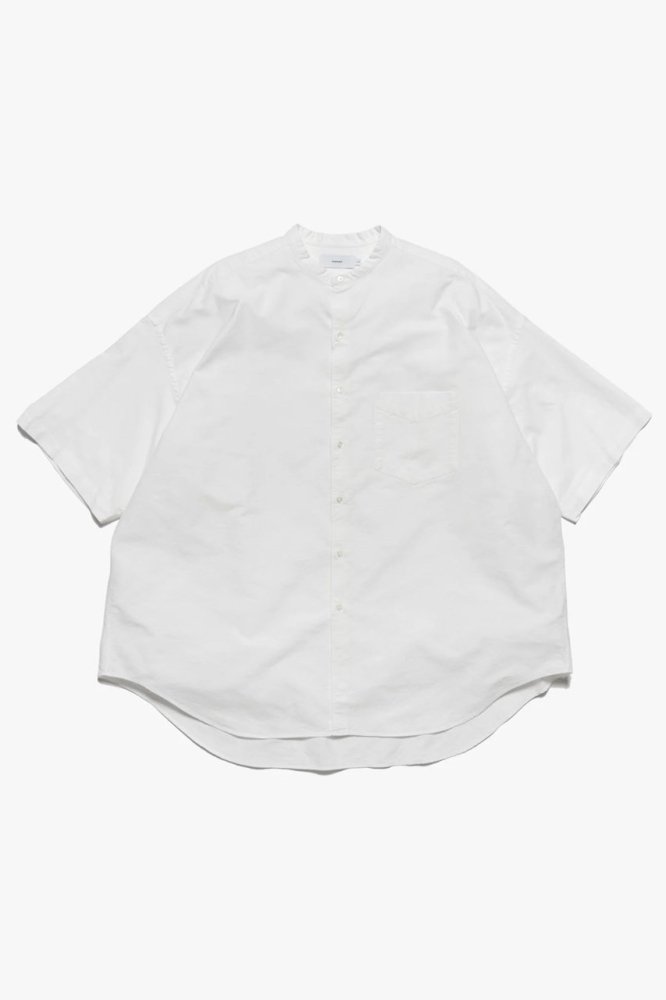 Oxford S/S Oversized Band Collar Shirt(WHITE)