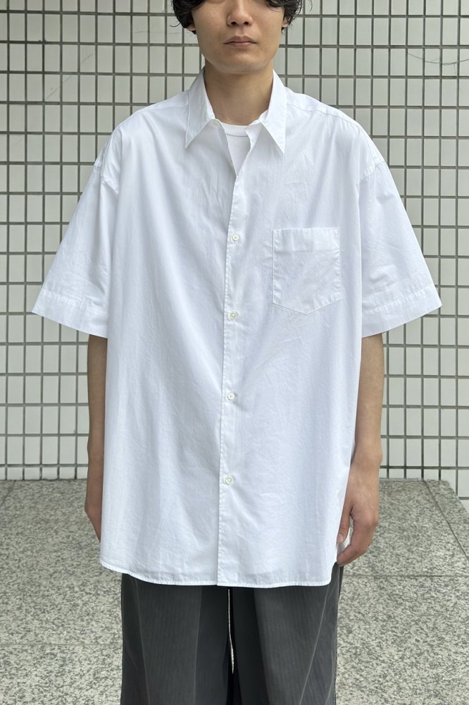 Broad S/S Oversized Regular Collar Shirt(WHITE)