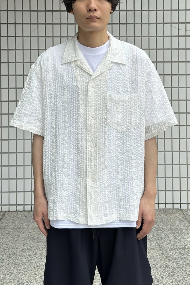 US2419 - Short Sleeve Lace Shirt(WHITE)