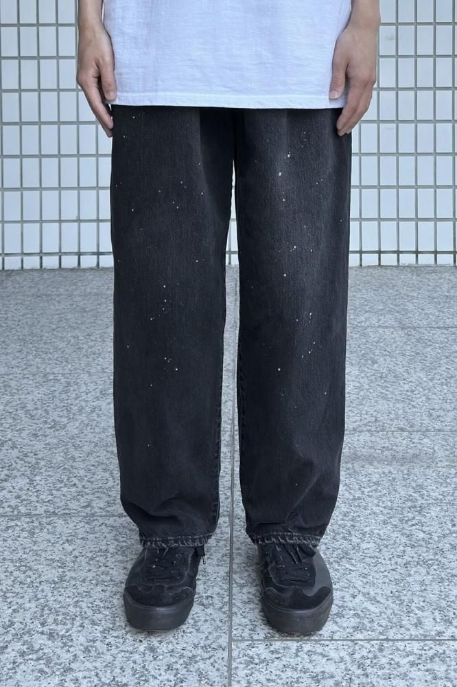 VINTAGE REPRODUCTION SPLASHED DENIM JEANS(BLACK) - H-L VINTAGE REPRODUCTION SPLASHED DENIM JEANS(BLACK) - H-L
