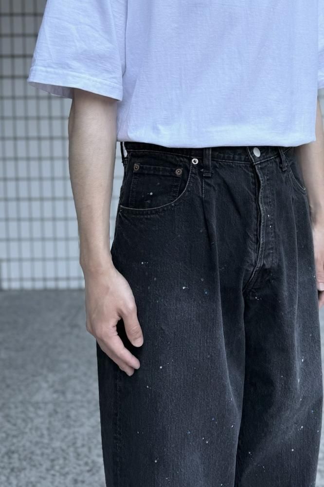 VINTAGE REPRODUCTION SPLASHED DENIM JEANS(BLACK) - H-L VINTAGE REPRODUCTION SPLASHED DENIM JEANS(BLACK) - H-L