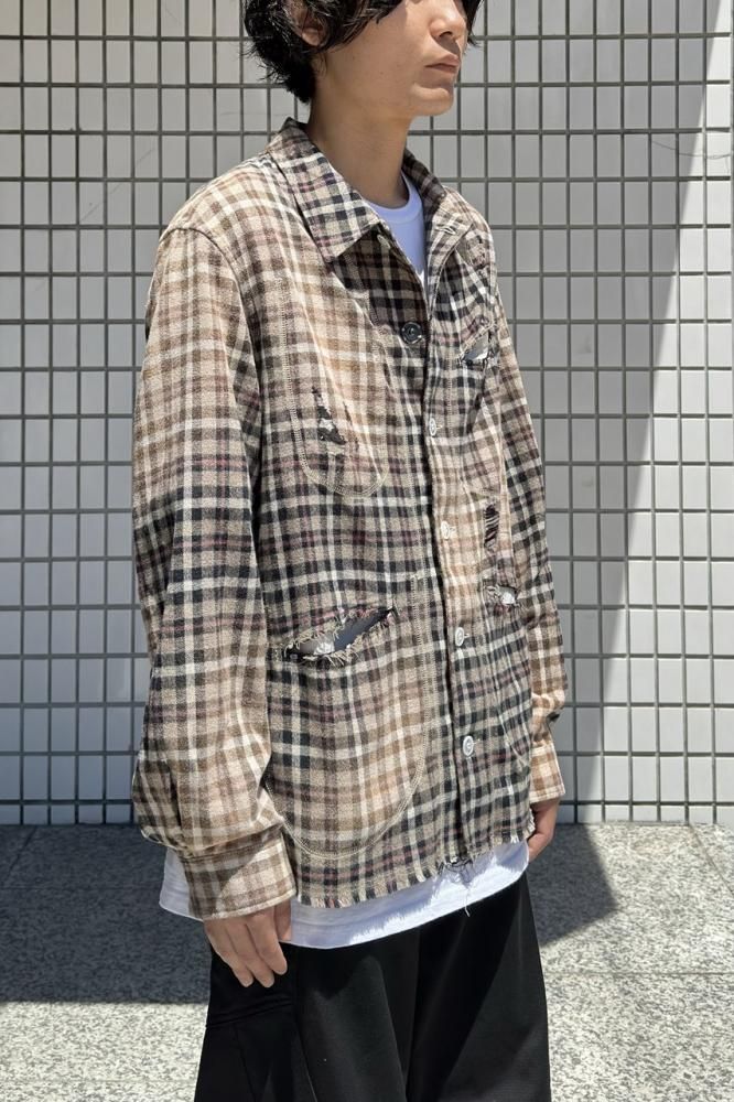 ジャケット・アウター KHOKI Vintage finished reversible shirt Vintage Finished Reversible Shirt(Black) - H-L