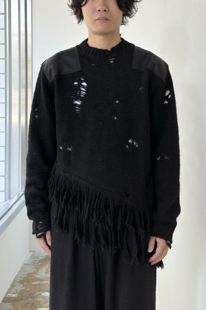 Fringed and Destroyed Knit(Black) - H-L