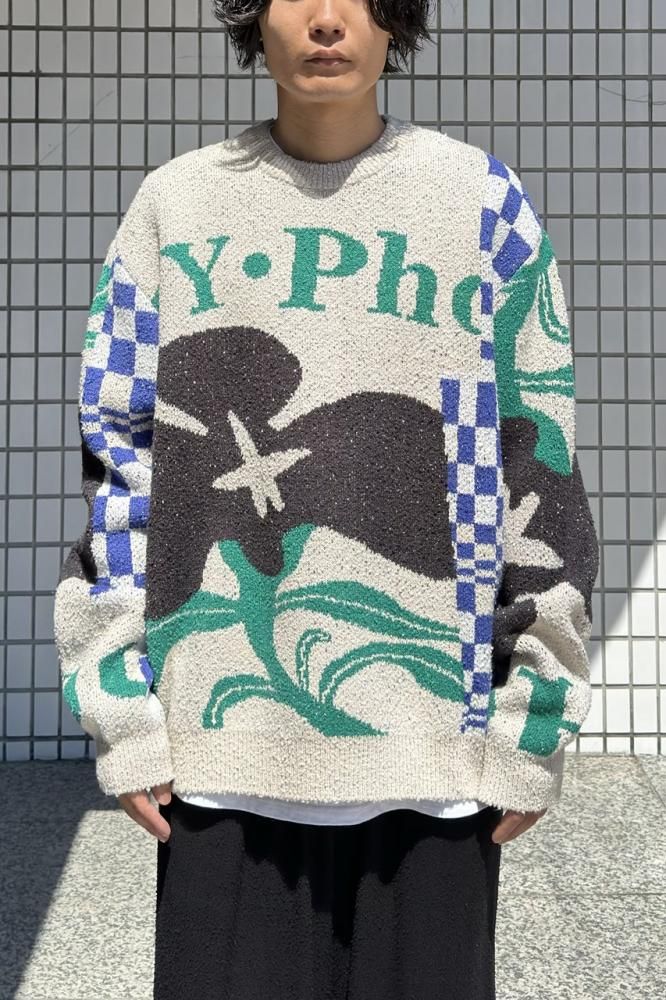 Intarsia-Knit Jumper(White) - H-L Intarsia-Knit Jumper(White) - H-L