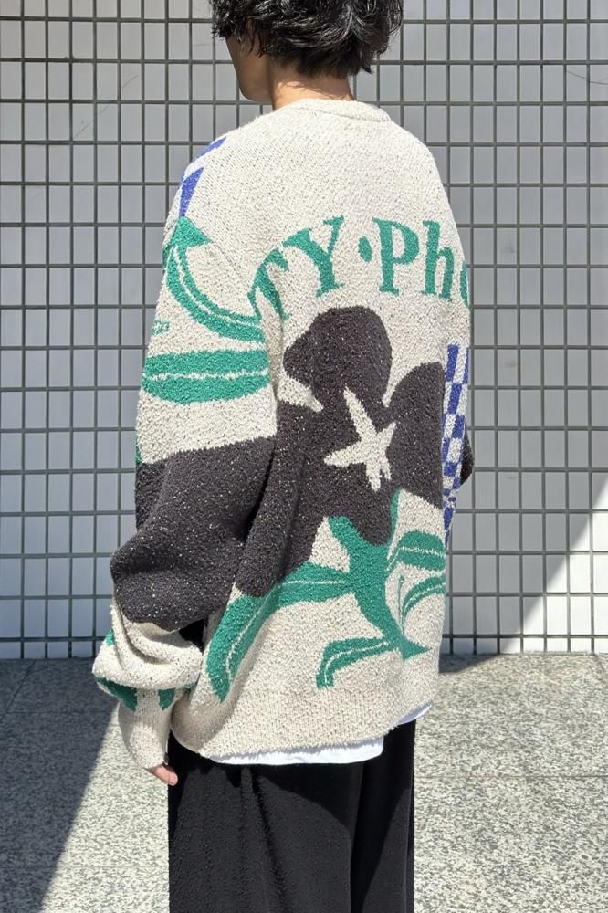 Intarsia-Knit Jumper(White) - H-L