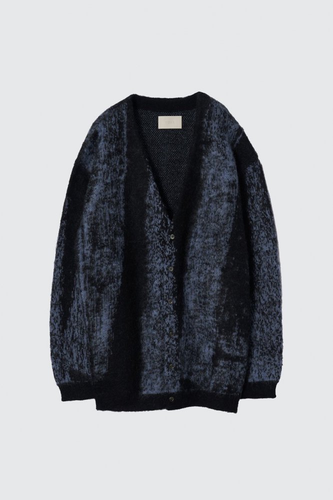 JACQUARD MOHIAR CARDIGAN(BLUE)