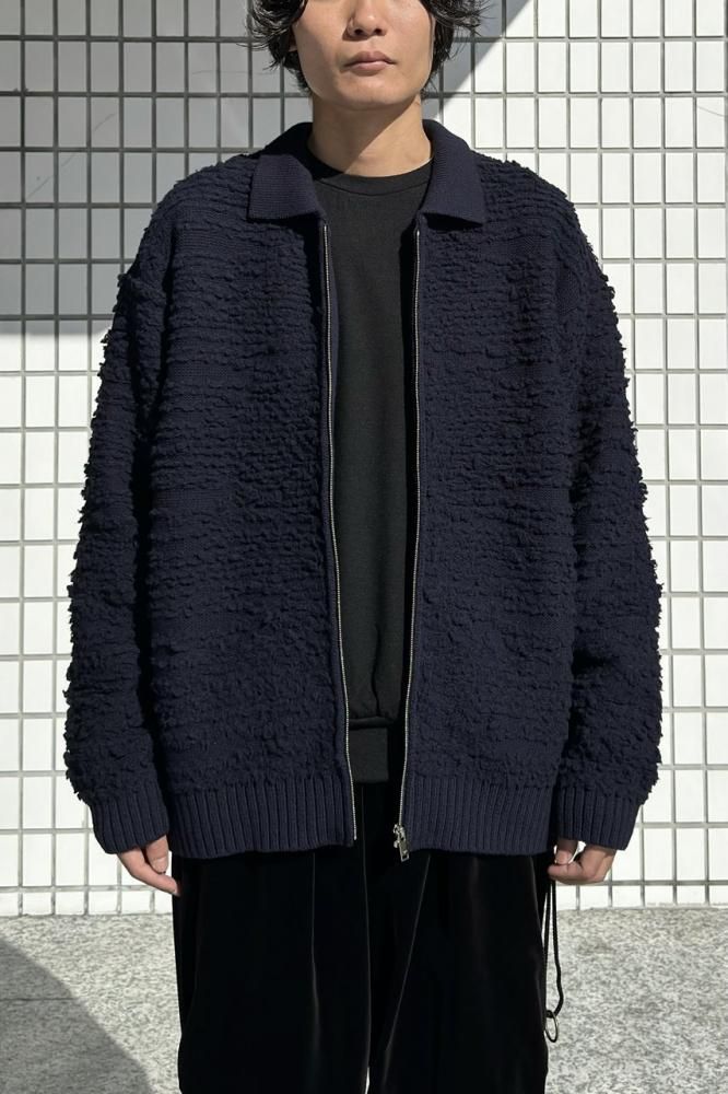 FRONT ZIP CARDIGAN(NAVY) - H-L FRONT ZIP CARDIGAN(NAVY) - H-L
