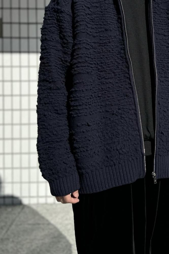 FRONT ZIP CARDIGAN(NAVY) - H-L FRONT ZIP CARDIGAN(NAVY) - H-L