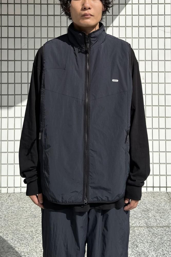 Nylon Zip Up Vest(Black) - H-L Nylon Zip Up Vest(Black) - H-L