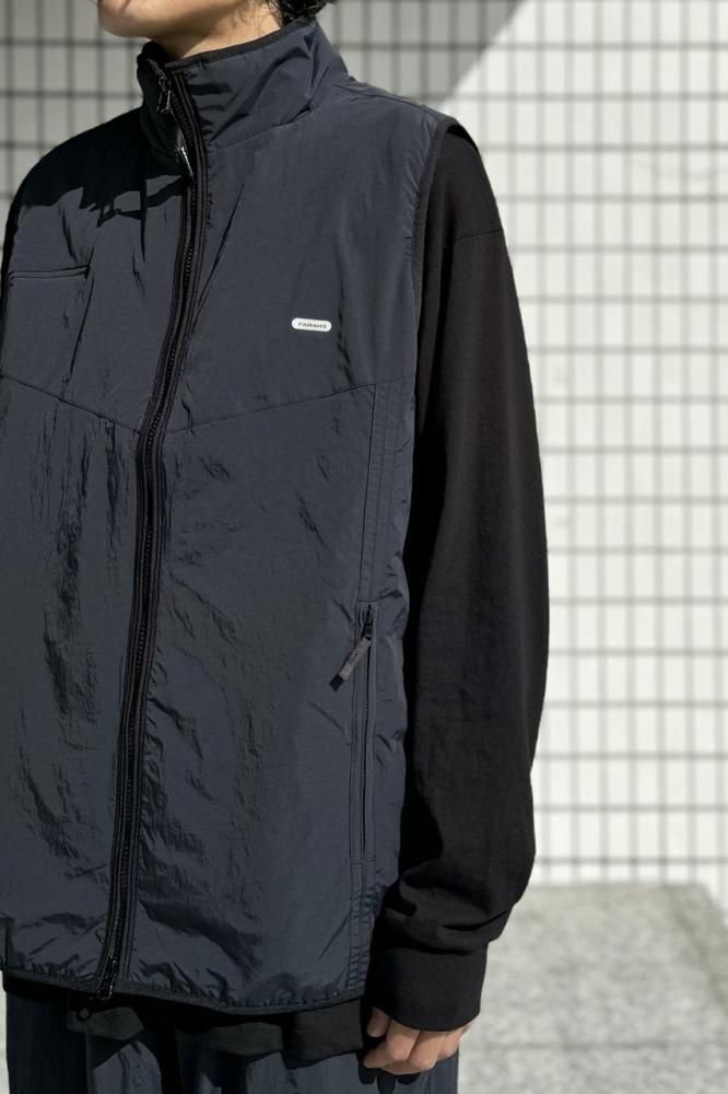 Nylon Zip Up Vest(Black) - H-L