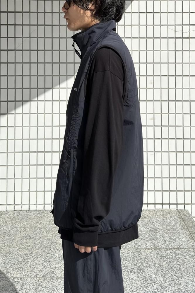 Nylon Zip Up Vest(Black) - H-L Nylon Zip Up Vest(Black) - H-L