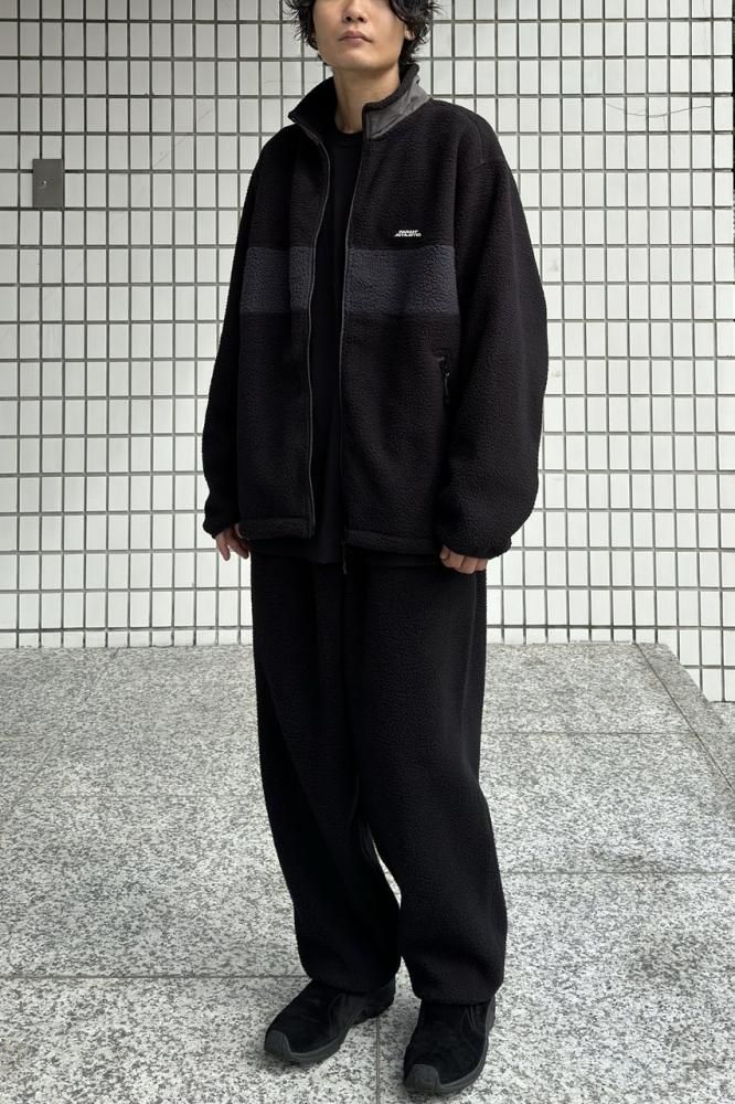 Fleece Stand Collar Zip Up Blouson(Black) - H-L