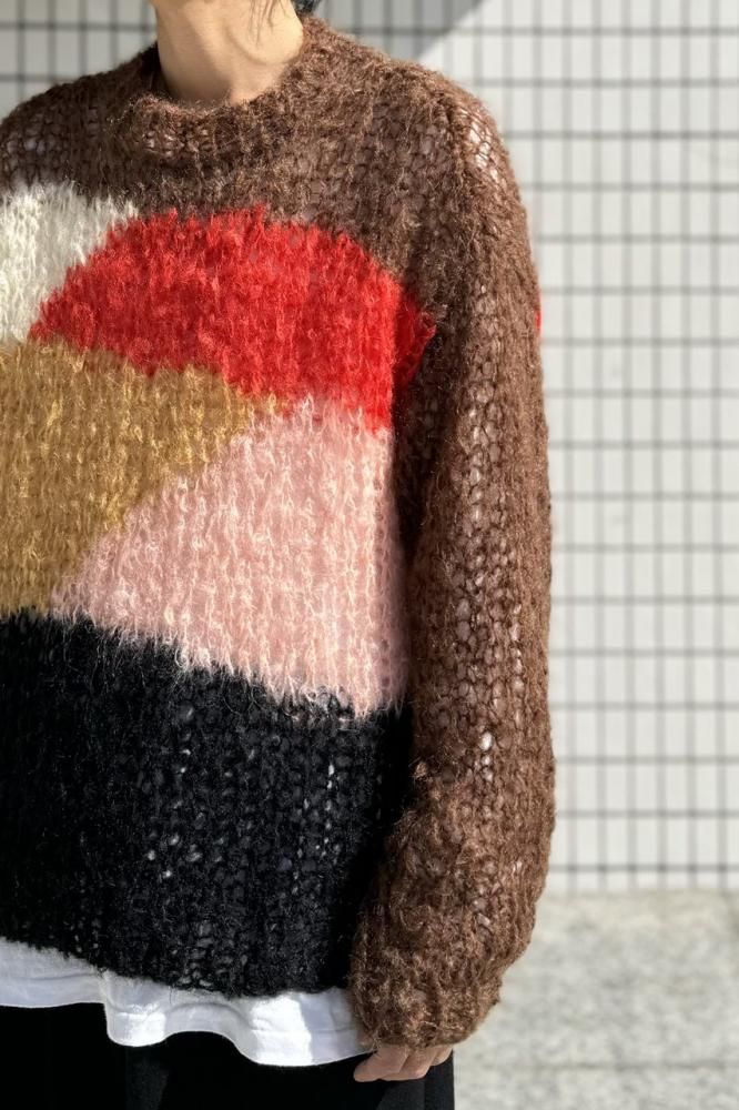 US2461 - Mohair Pullover Knit(BROWN MULTI) - H-L US2461 - Mohair Pullover Knit(BROWN MULTI) - H-L