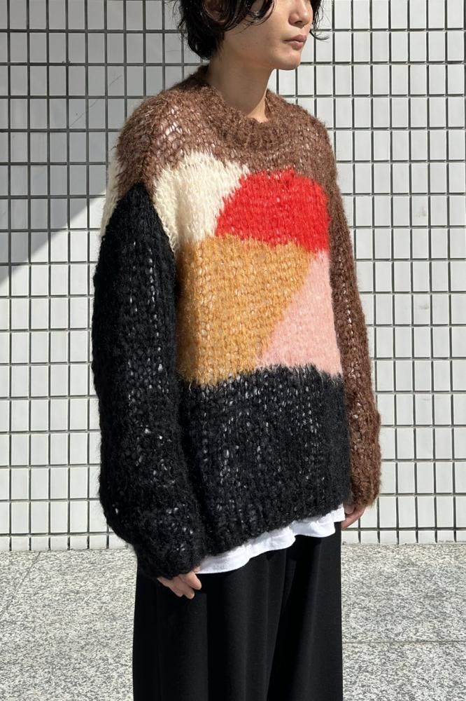 US2461 - Mohair Pullover Knit(BROWN MULTI) - H-L