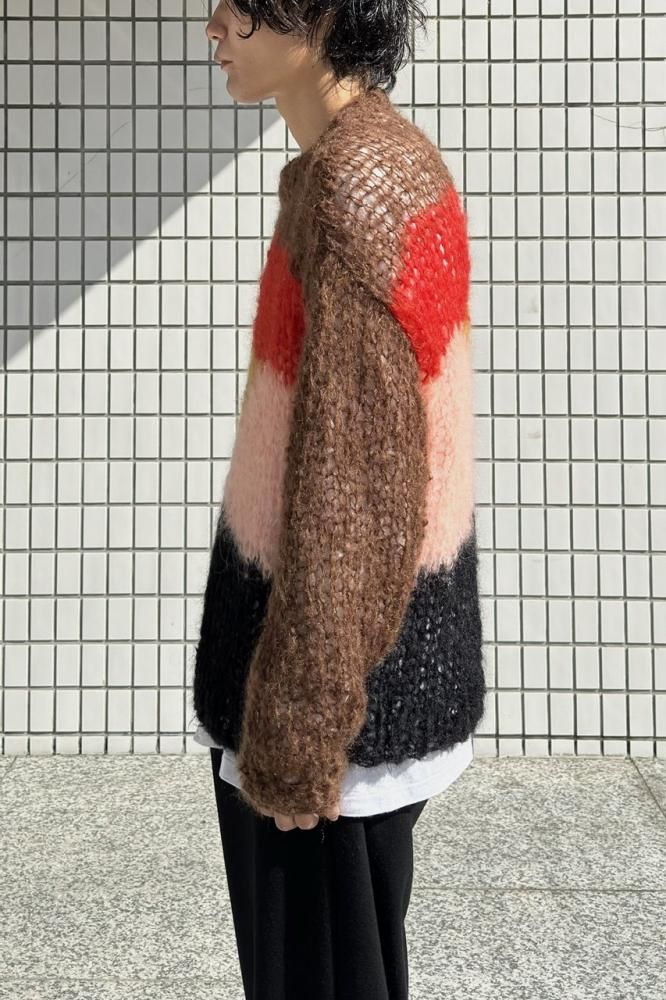 US2461 - Mohair Pullover Knit(BROWN MULTI) - H-L US2461 - Mohair Pullover Knit(BROWN MULTI) - H-L