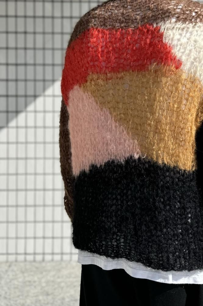 US2461 - Mohair Pullover Knit(BROWN MULTI) - H-L US2461 - Mohair Pullover Knit(BROWN MULTI) - H-L