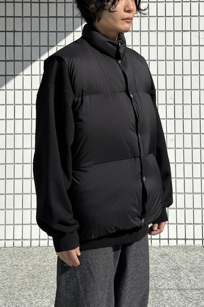 DOWN VEST -RECYCLE NYLON MINI RIPSTOP-(BLACK) - H-L