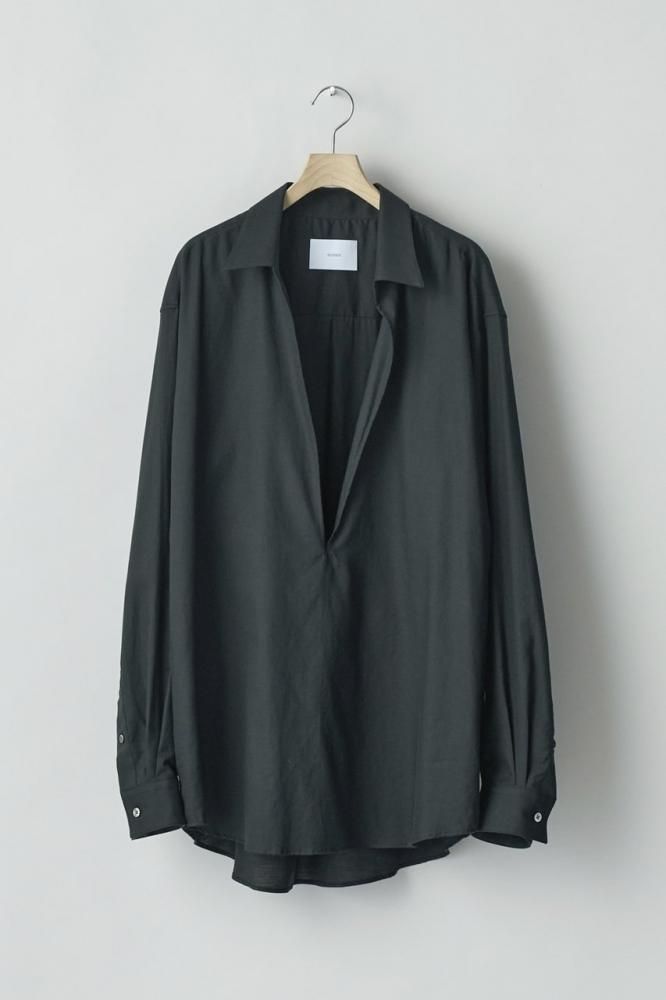 C/SI TWILL OVERSIZED SKIPPER SHIRT(BLACK) - H-L