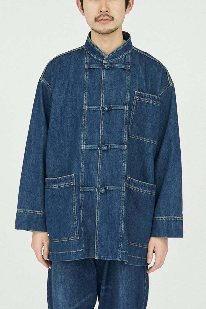 CORPORATE DENIM KUNG-FU COVERALL(FADE INDIGO) - H-L CORPORATE DENIM KUNG-FU COVERALL(FADE INDIGO) - H-L