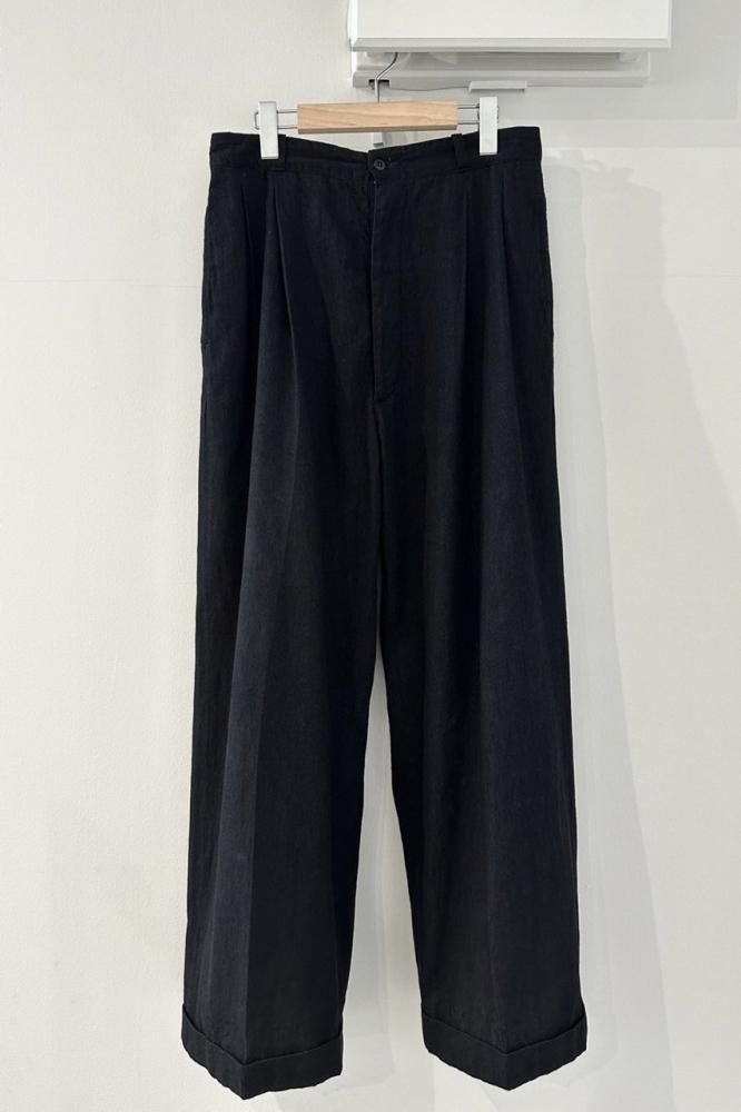 りーたん　ライトデニム(LL)3着+ブラック(LL)1着 ライトオンスデニムタックワイドパンツ （デニムパンツ