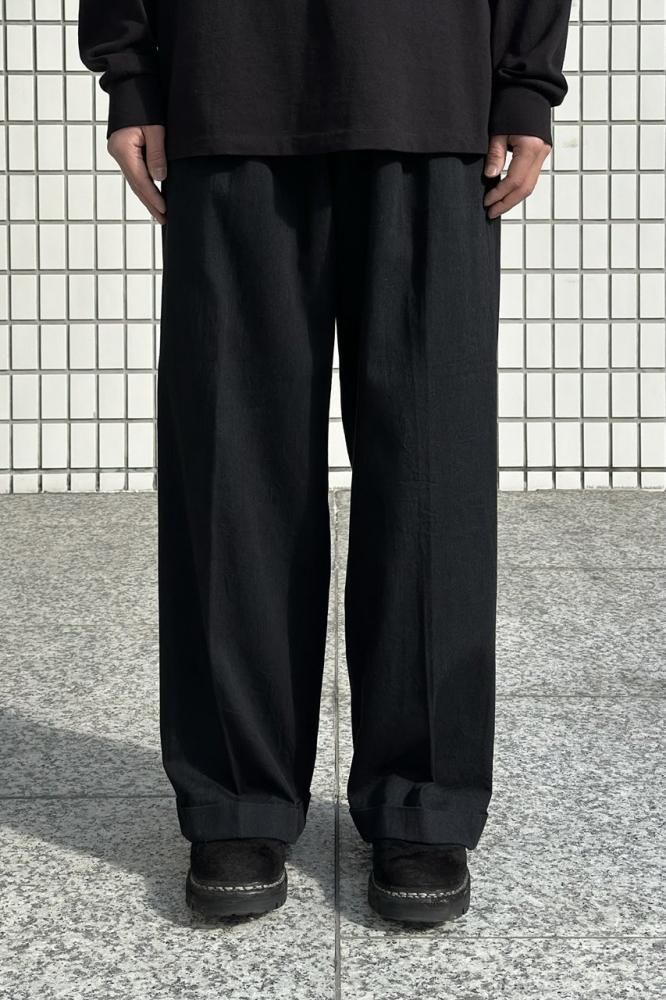 LIGHT DENIM 2TUCK TROUSERS(BLACK) - H-L