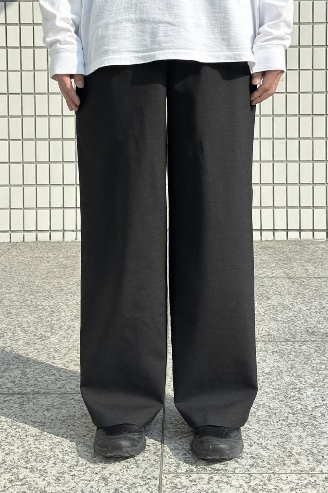 WIDE LEG EASY PANTS -2/72 WASHER WOOL TROPICAL-(CHAMBRAY WIDE LEG EASY PANTS -2/72 WASHER WOOL TROPICAL-(CHAMBRAY