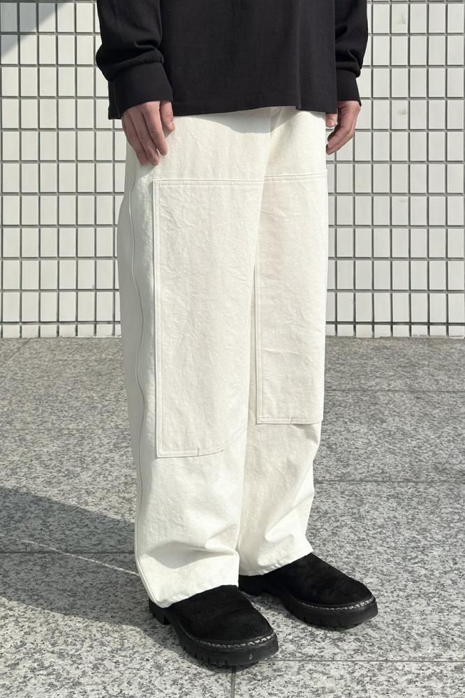 ENGINEERED PANTS -ORGANIC COTTON CANVAS-(WHITE) - H-L