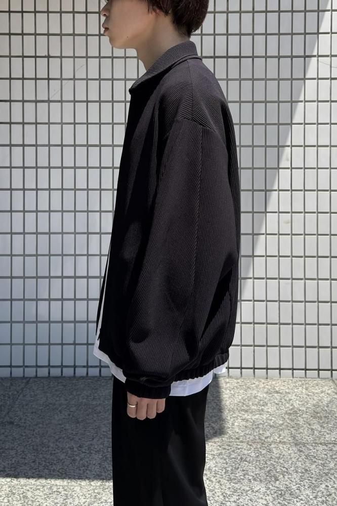 GRADATION PLEATS TWIST SLEEVE ZIP JACKET(BLACK) - H-L