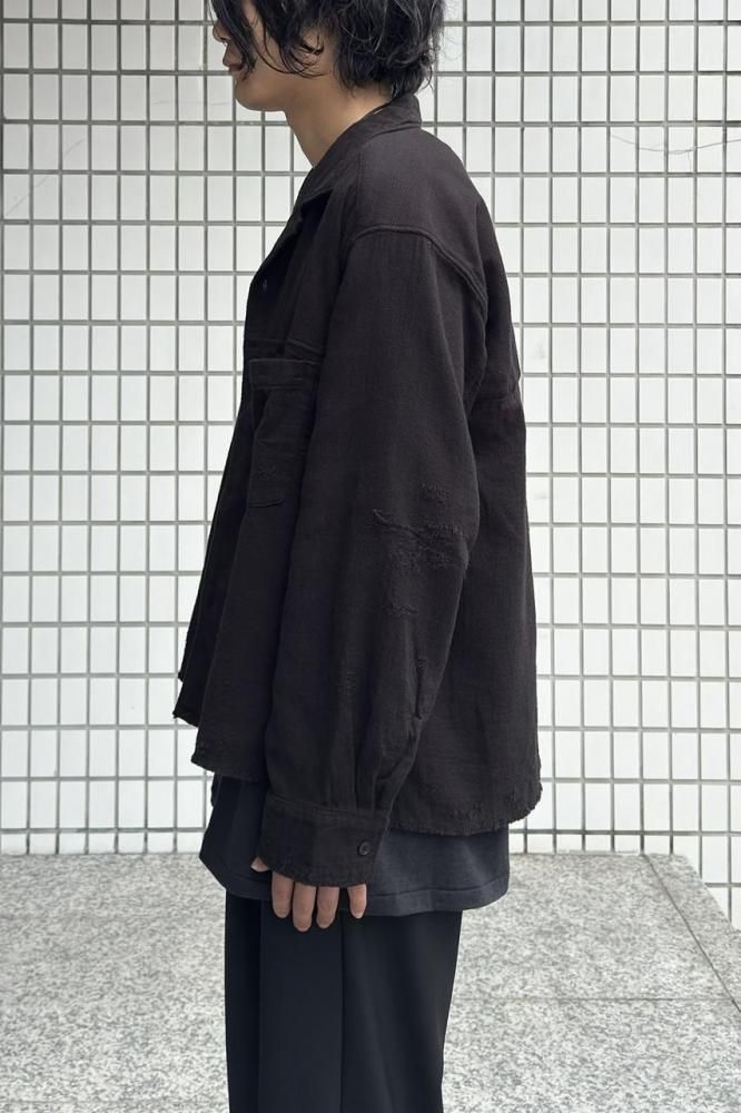 ANCELLIM ブラックリネンシャツ サイズ2 ANCELLIM ブラックリネンシャツ サイズ2 ANCELLIM ブラック