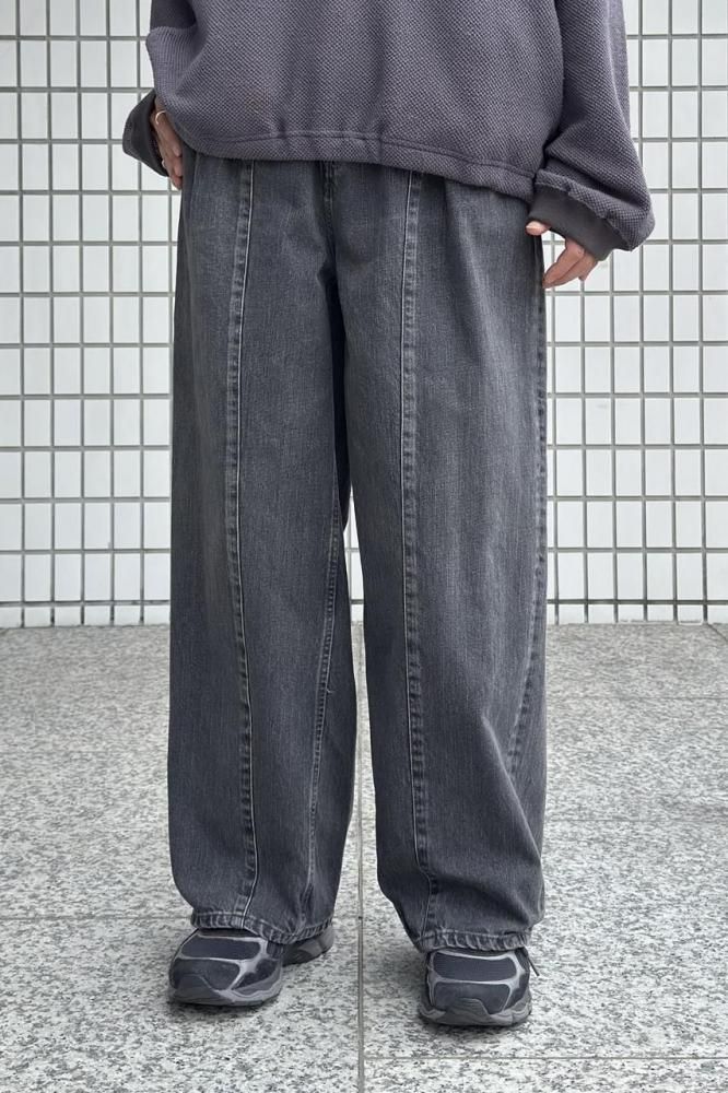パンツ NORITY wide flare buggy denim soerte ジーンズ Wide buggy vintage like denim pants ” Mud