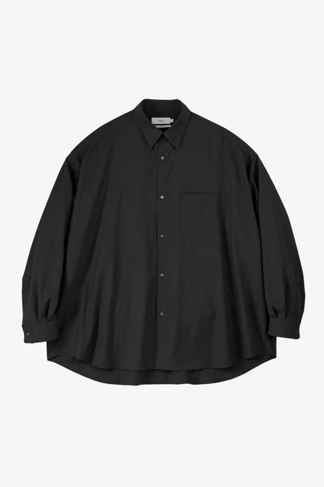トップス Extra Fine Wool L/S Oversized Shirt Extra Fine Wool L/S Oversized Regular Collar Shirt(BLACK) - H-L